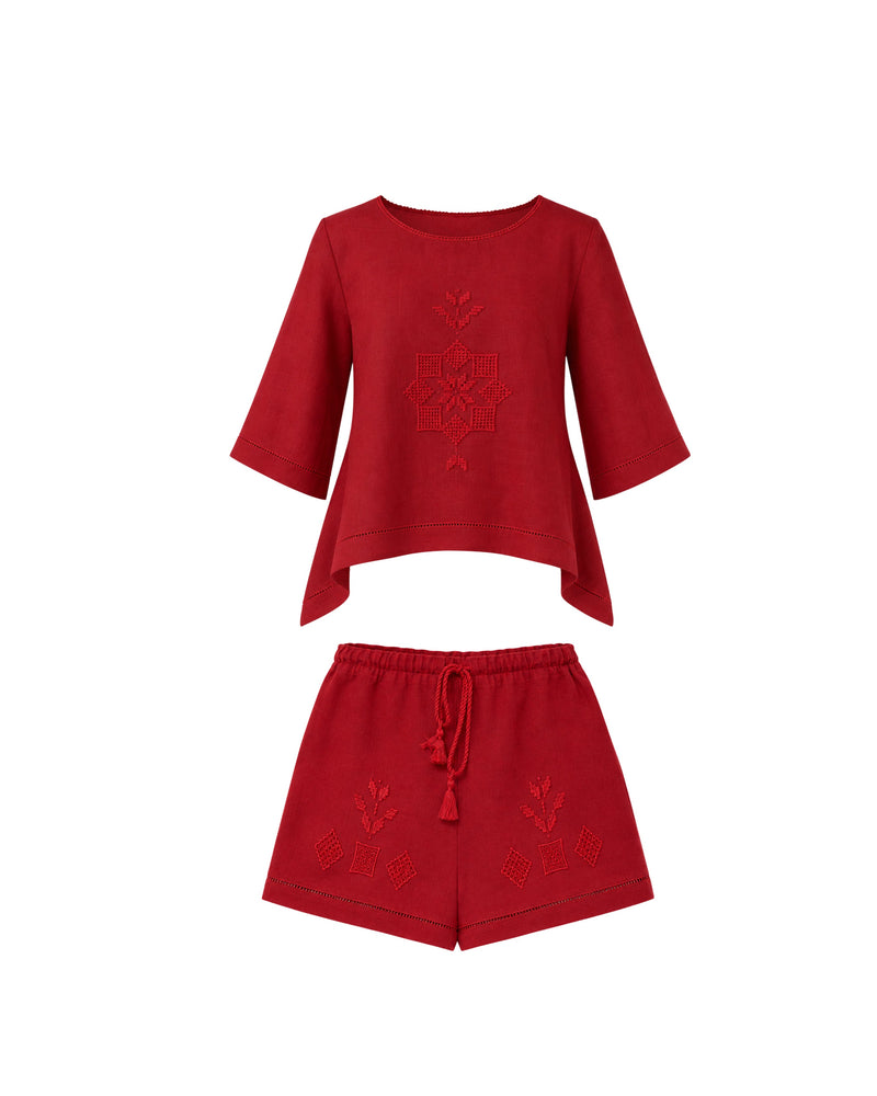 Araks collection – hand-embroidered linen and silk by Mairik