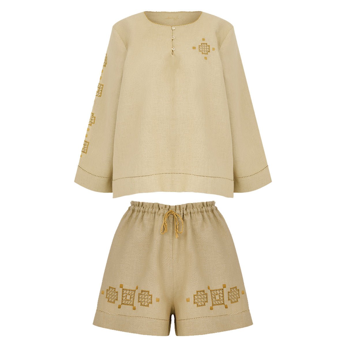Van collection – hand-embroidered linen by Mairik